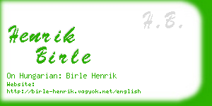 henrik birle business card